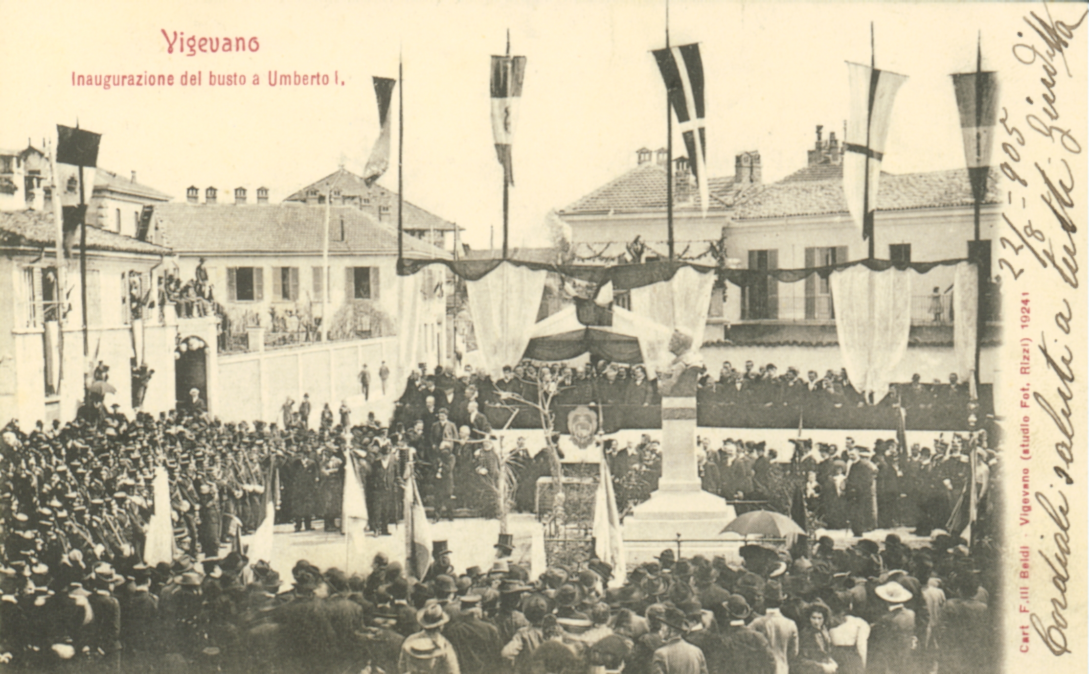 Vigevano, inaugurazione del busto a Umberto I