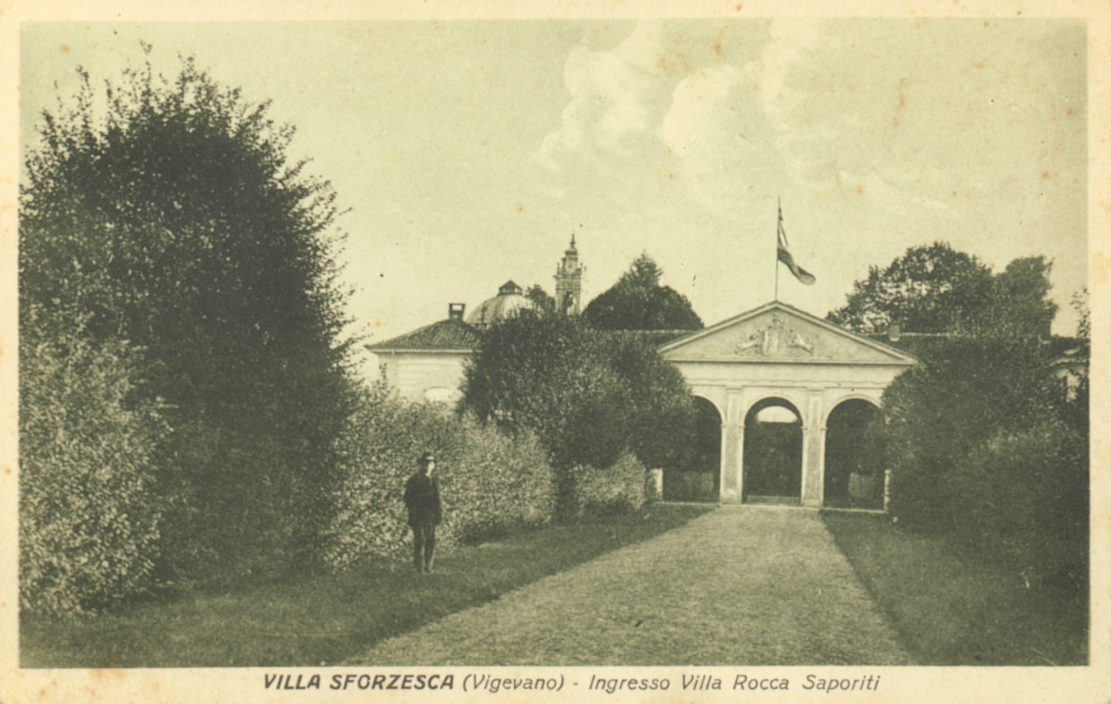 Vigevano, cartolina d’epoca della Villa Sforzesca