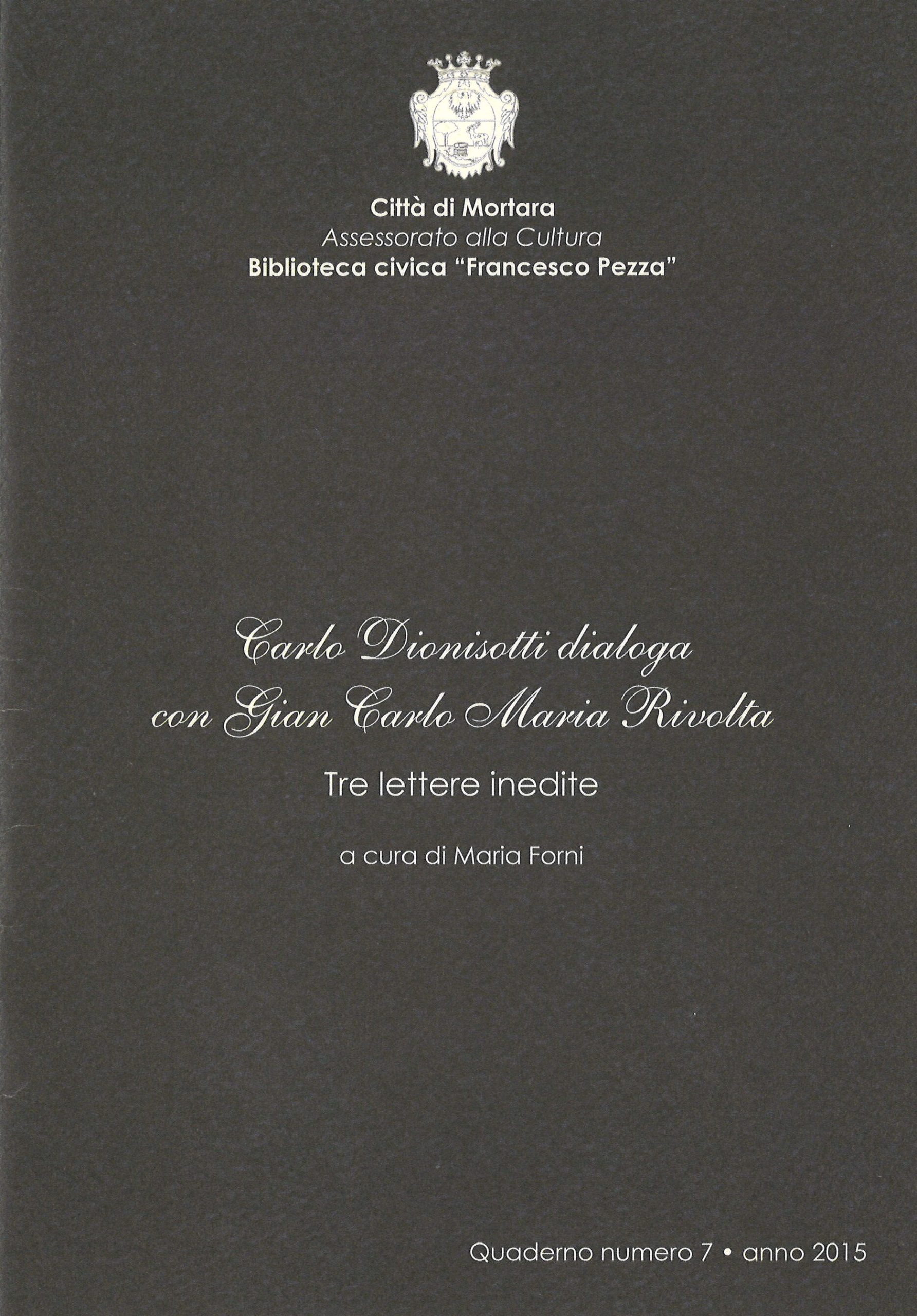 Quaderno n. 7 della Biblioteca civica “F. Pezza”, 2015