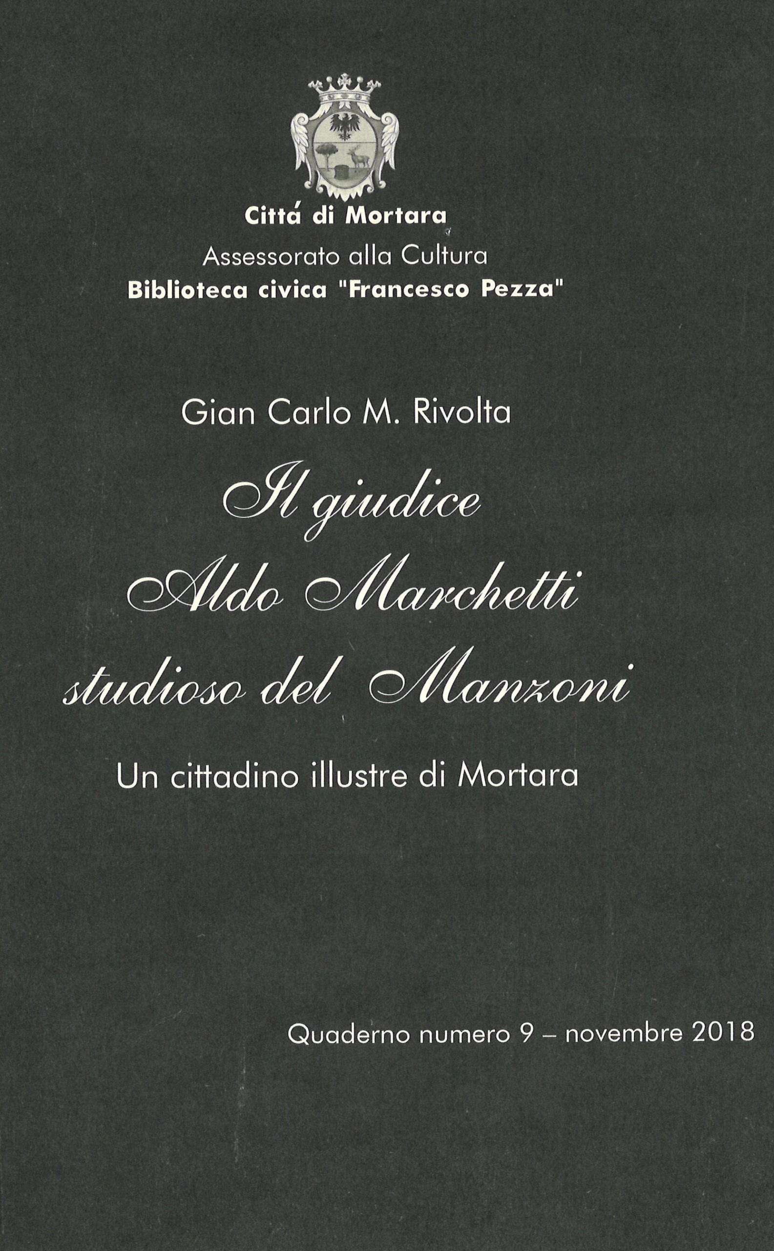 Quaderno n. 9 della Biblioteca civica “F. Pezza”, novembre 2018