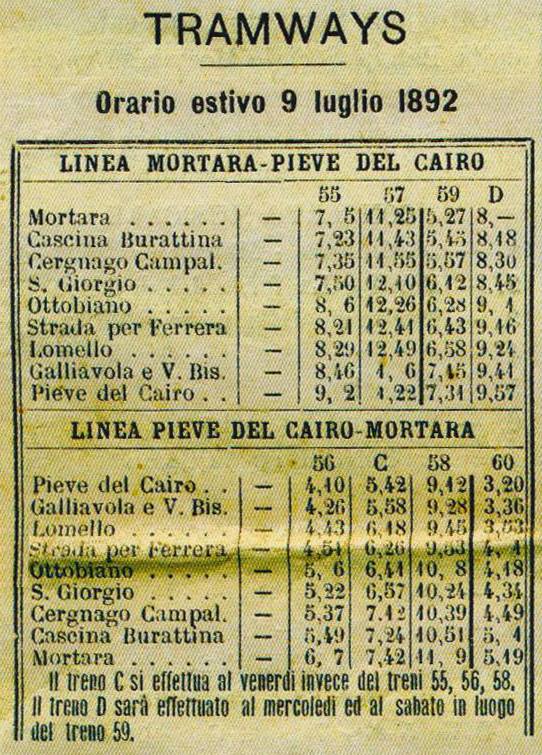 La tramvia Mortara-Ottobiano-Pieve del Cairo